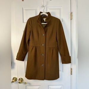 J. Crew Skirted Dress Coat, Petite 4, Olive Moss